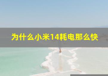 为什么小米14耗电那么快