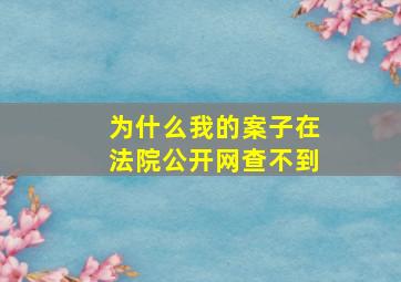 为什么我的案子在法院公开网查不到