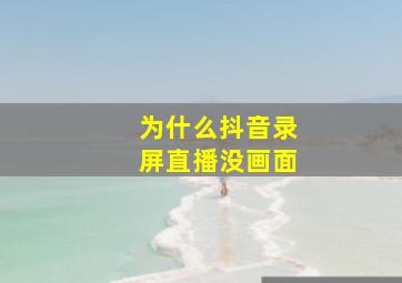 为什么抖音录屏直播没画面