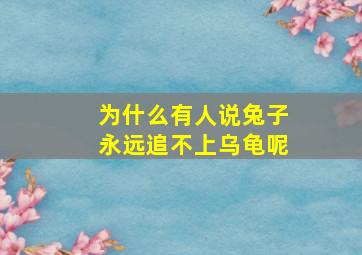 为什么有人说兔子永远追不上乌龟呢