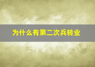 为什么有第二次兵转业