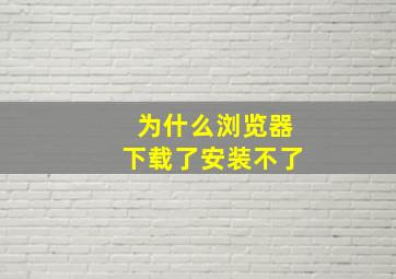 为什么浏览器下载了安装不了