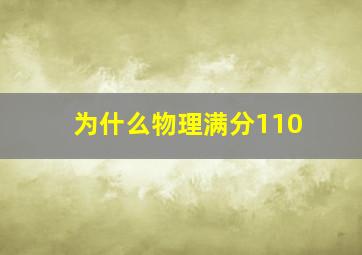 为什么物理满分110