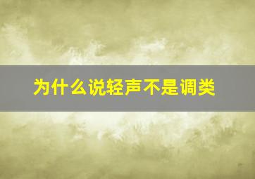 为什么说轻声不是调类