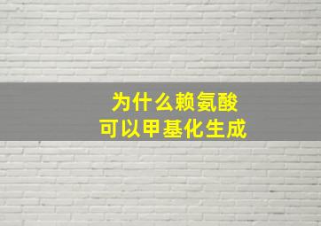 为什么赖氨酸可以甲基化生成