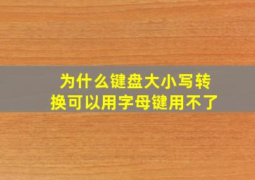 为什么键盘大小写转换可以用字母键用不了