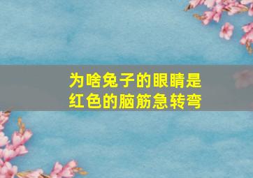 为啥兔子的眼睛是红色的脑筋急转弯