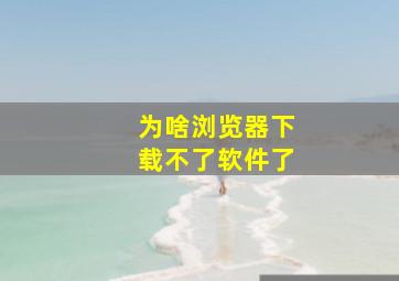 为啥浏览器下载不了软件了