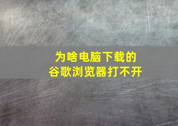 为啥电脑下载的谷歌浏览器打不开