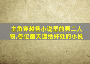 主角穿越各小说里的男二人物,各位面天道给好处的小说