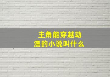 主角能穿越动漫的小说叫什么