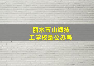 丽水市山海技工学校是公办吗