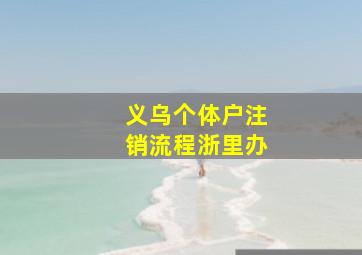 义乌个体户注销流程浙里办