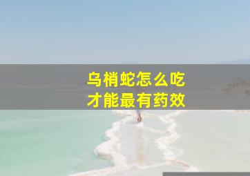 乌梢蛇怎么吃才能最有药效