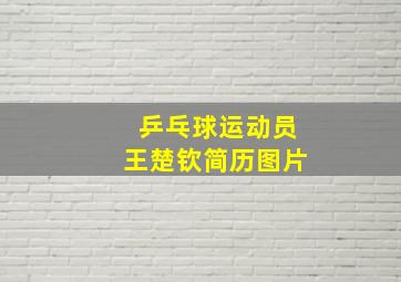 乒乓球运动员王楚钦简历图片