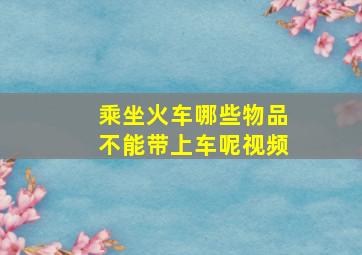 乘坐火车哪些物品不能带上车呢视频