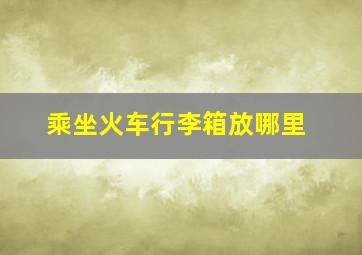 乘坐火车行李箱放哪里