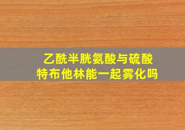 乙酰半胱氨酸与硫酸特布他林能一起雾化吗