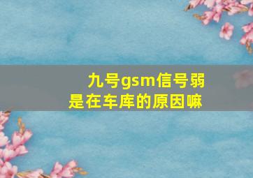 九号gsm信号弱是在车库的原因嘛