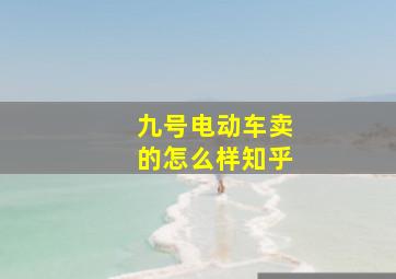 九号电动车卖的怎么样知乎