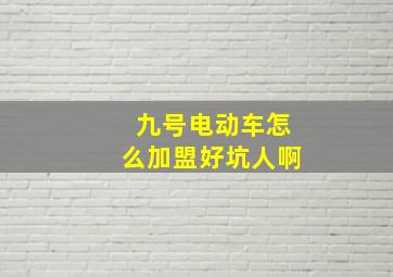 九号电动车怎么加盟好坑人啊