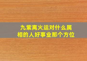 九紫离火运对什么属相的人好事业那个方位