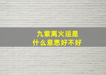 九紫离火运是什么意思好不好