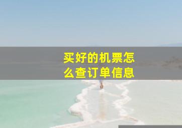 买好的机票怎么查订单信息