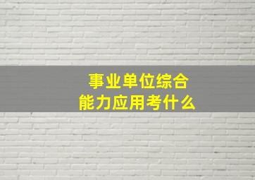 事业单位综合能力应用考什么