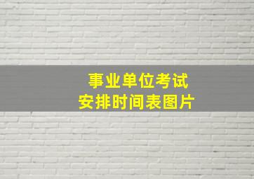 事业单位考试安排时间表图片