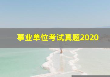 事业单位考试真题2020