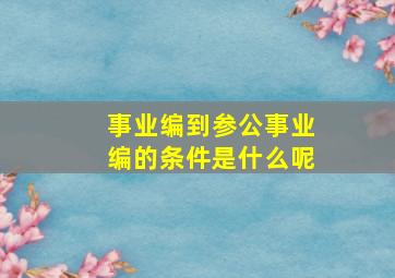 事业编到参公事业编的条件是什么呢