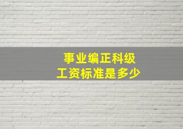 事业编正科级工资标准是多少