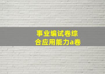 事业编试卷综合应用能力a卷