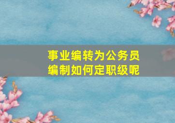 事业编转为公务员编制如何定职级呢