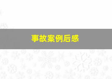 事故案例后感