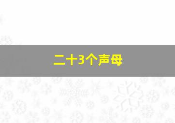 二十3个声母