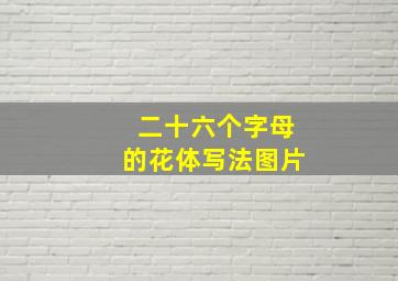 二十六个字母的花体写法图片