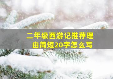 二年级西游记推荐理由简短20字怎么写