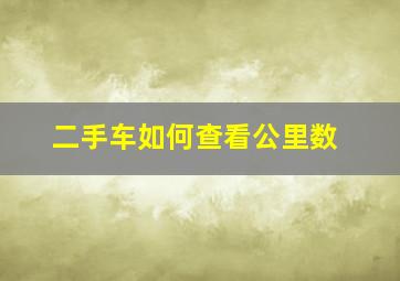 二手车如何查看公里数