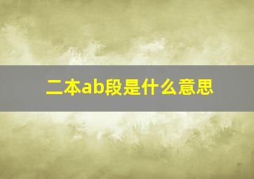 二本ab段是什么意思