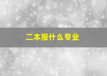 二本报什么专业