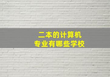 二本的计算机专业有哪些学校