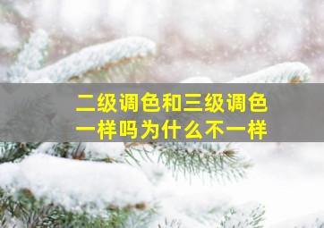 二级调色和三级调色一样吗为什么不一样