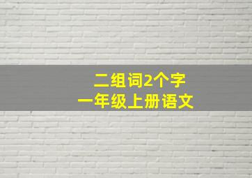 二组词2个字一年级上册语文