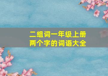 二组词一年级上册两个字的词语大全