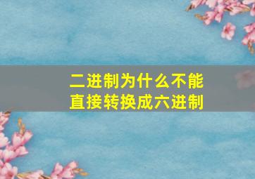 二进制为什么不能直接转换成六进制