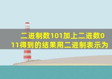 二进制数101加上二进数011得到的结果用二进制表示为