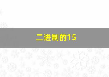 二进制的15