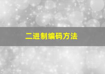 二进制编码方法